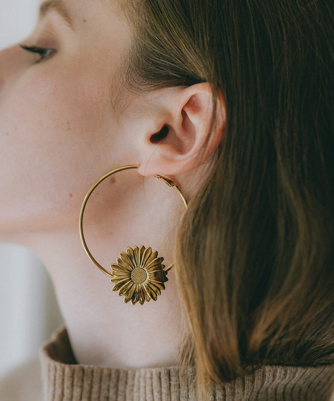 Créoles Maïa Argent Fleurs Boucles d'Oreilles Monsieur Simone