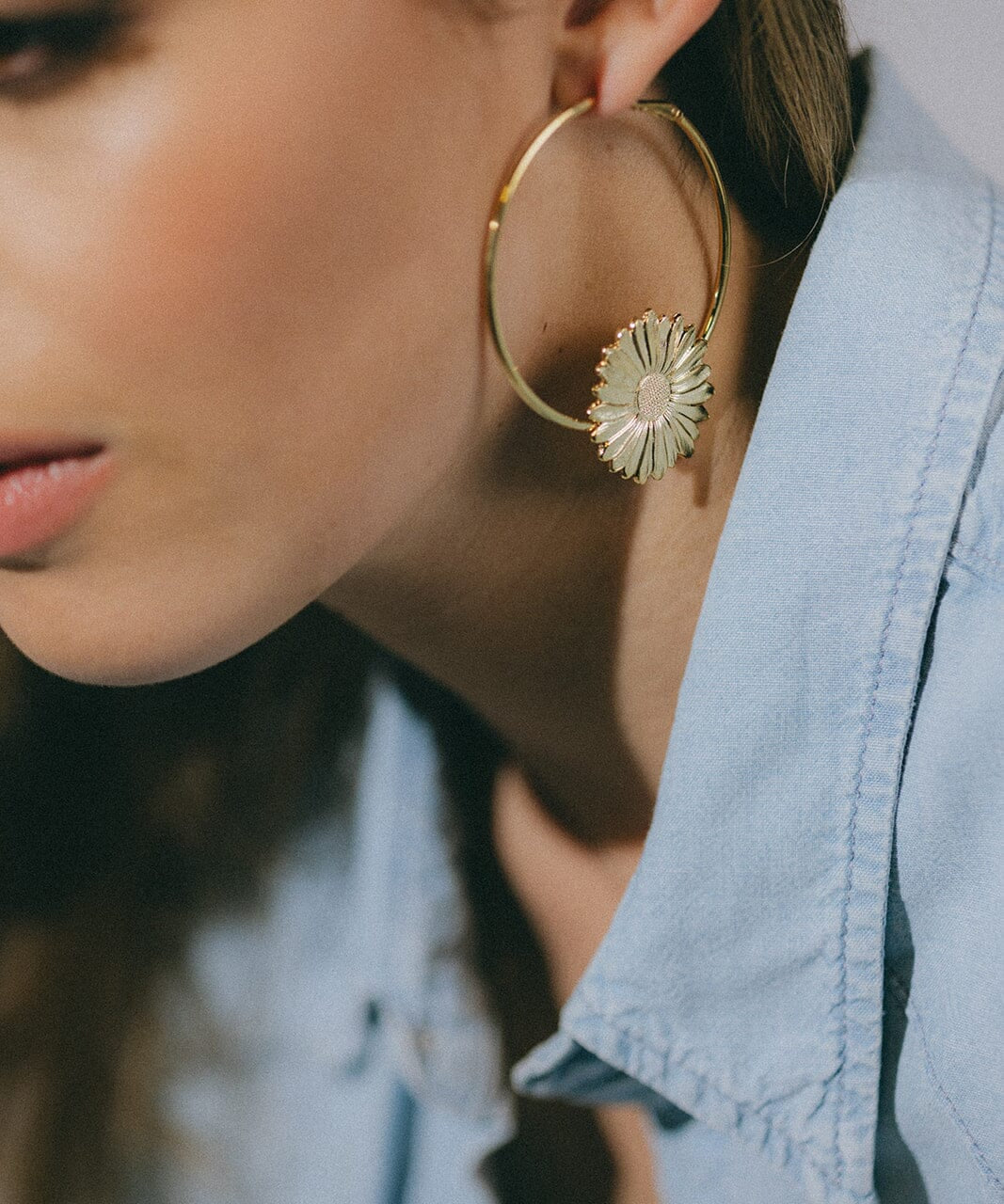 Créoles Maïa Argent Fleurs Boucles d'Oreilles Monsieur Simone