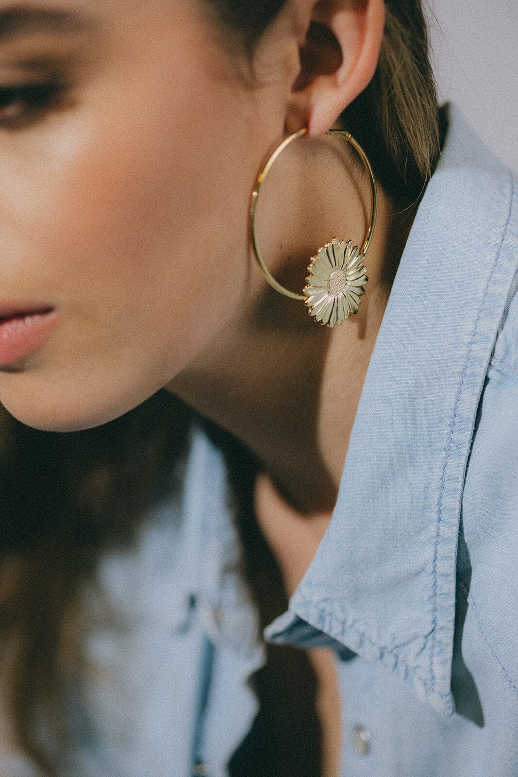 Créoles Maïa Argent Fleurs Boucles d'Oreilles Monsieur Simone