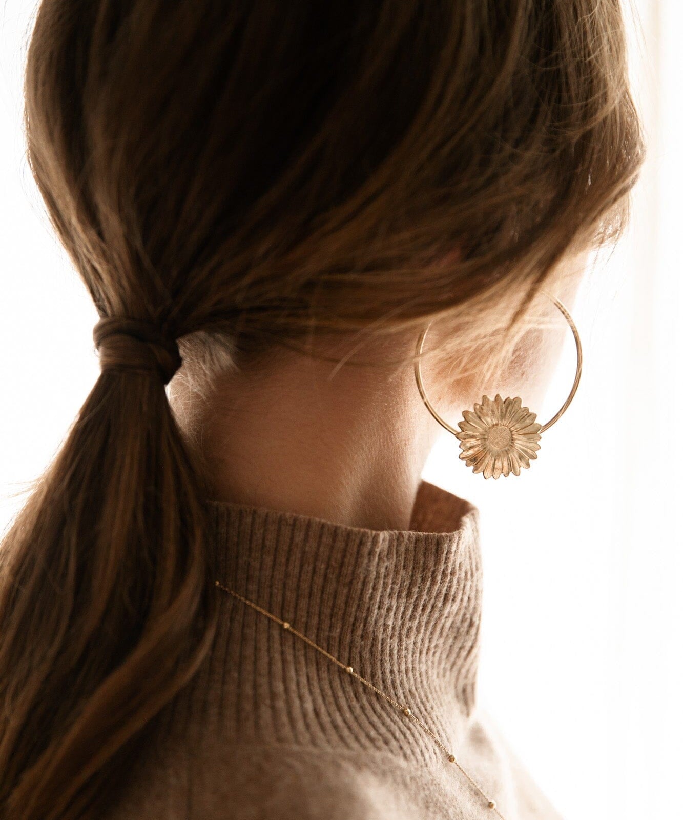 Créoles Maïa Argent Fleurs Boucles d'Oreilles Monsieur Simone