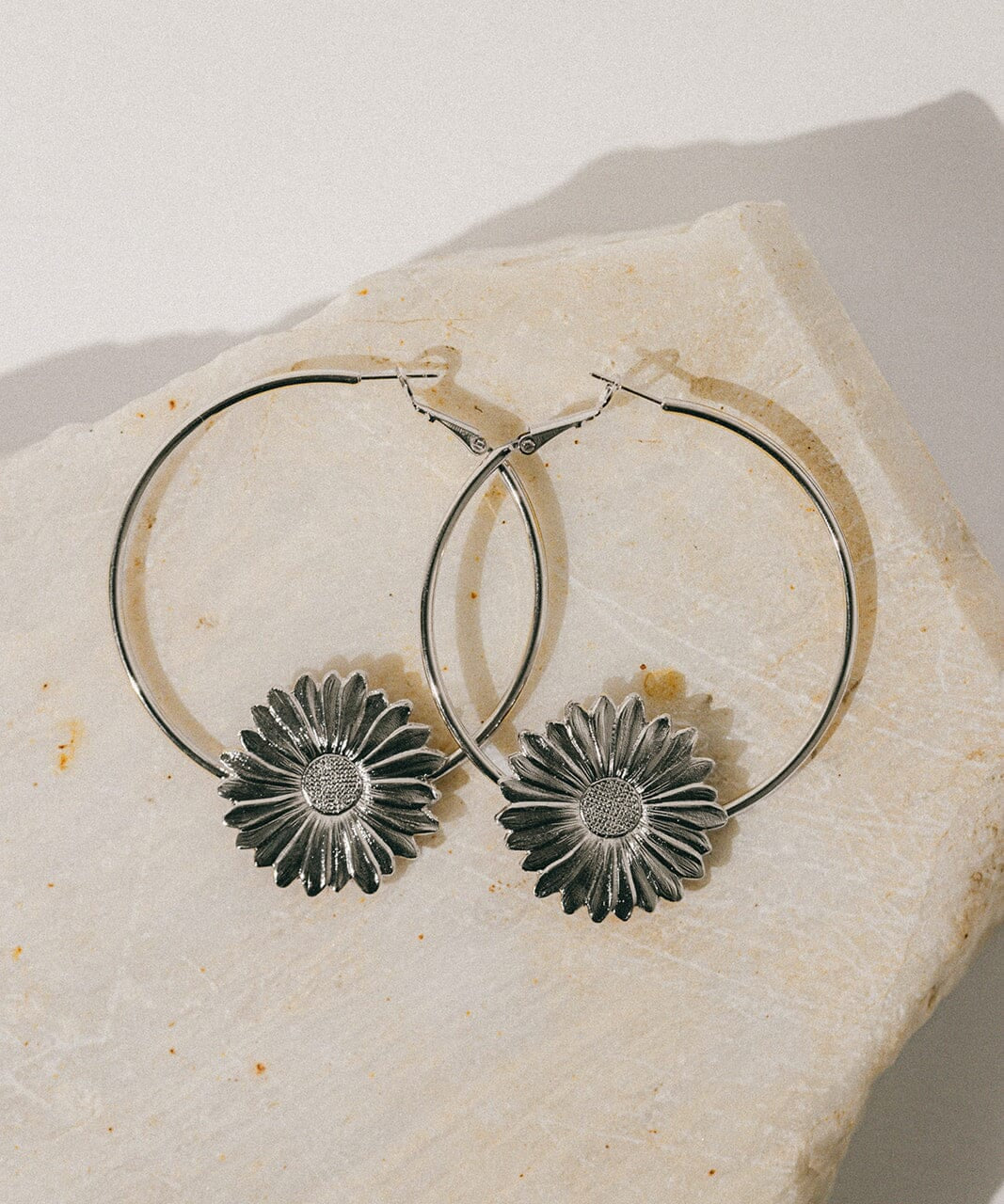 Créoles Maïa Argent Fleurs Boucles d'Oreilles Monsieur Simone