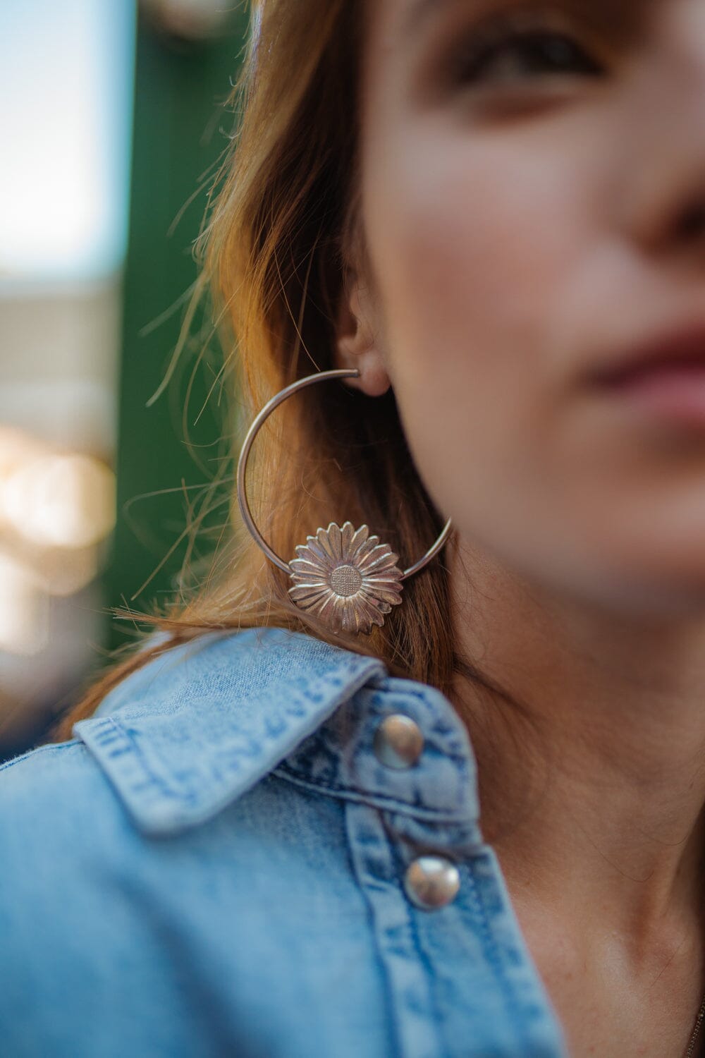Créoles Maïa Argent Fleurs Boucles d'Oreilles Monsieur Simone