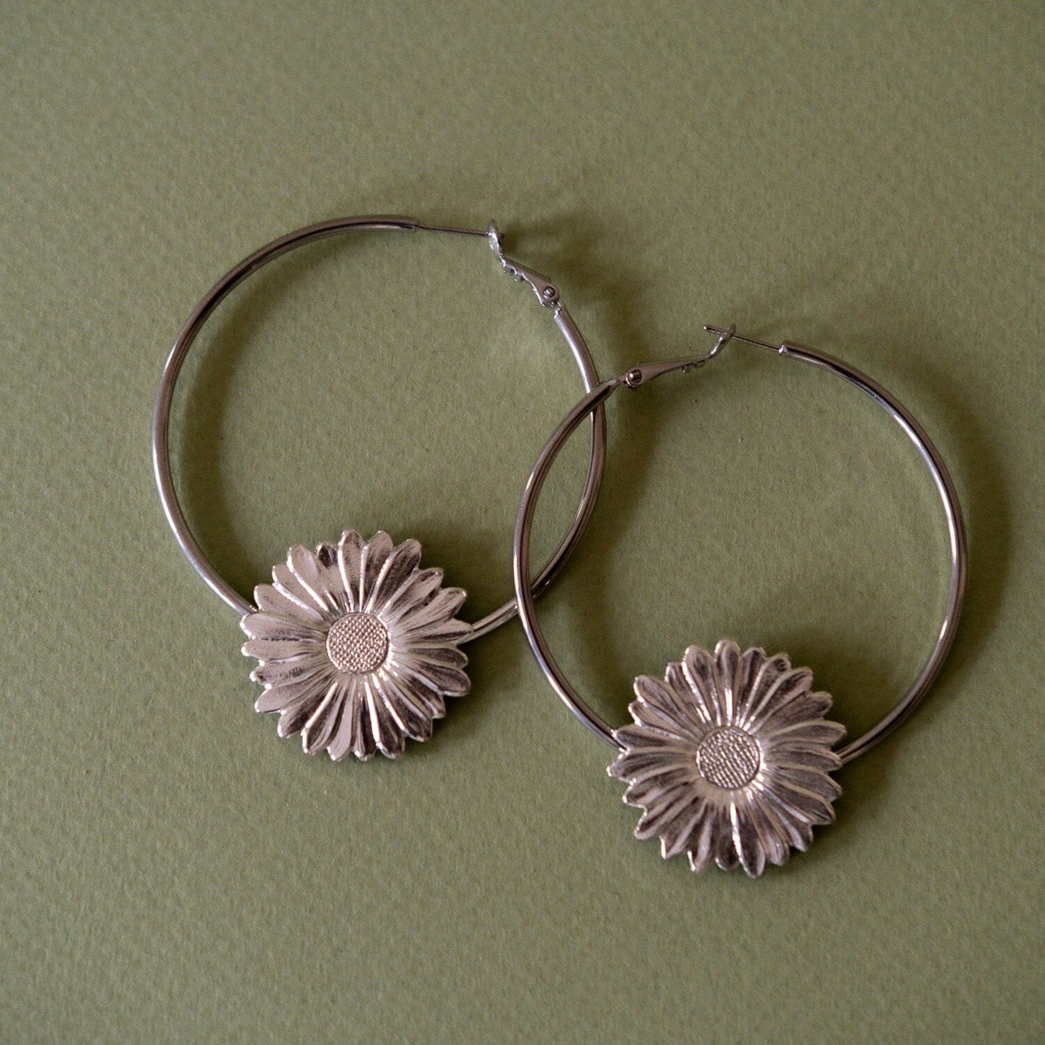 Créoles Maïa Argent Fleurs Boucles d'Oreilles Monsieur Simone