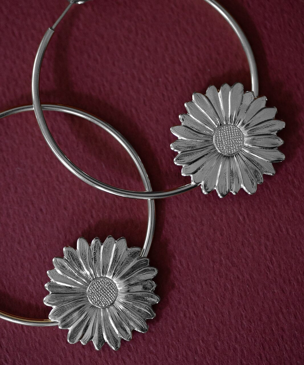 Créoles Maïa Argent Fleurs Boucles d'Oreilles Monsieur Simone