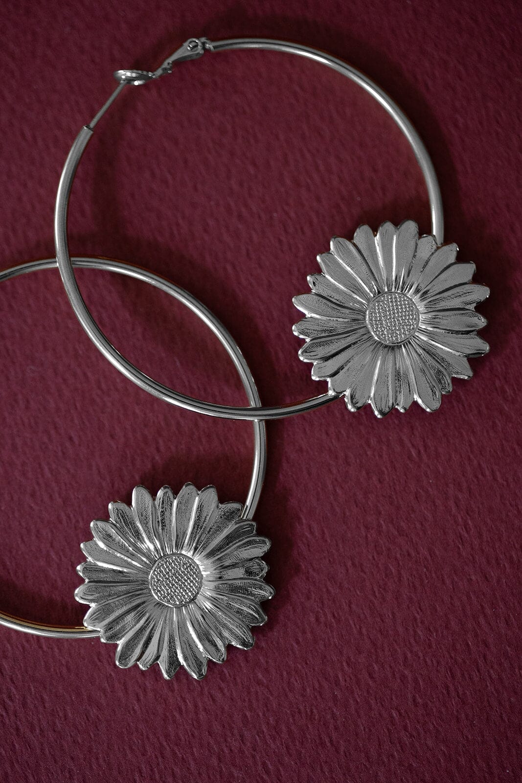 Créoles Maïa Argent Fleurs Boucles d'Oreilles Monsieur Simone