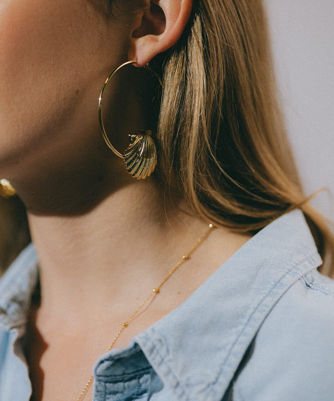 Créoles Nérée Or Coquillages Boucles d'Oreilles Monsieur Simone