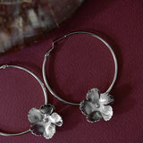 Créoles Orphée Argent Fleurs Boucles d'Oreilles Monsieur Simone