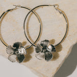 Créoles Orphée Argent Fleurs Boucles d'Oreilles Monsieur Simone