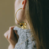 Créoles Orphée Argent Fleurs Boucles d'Oreilles Monsieur Simone
