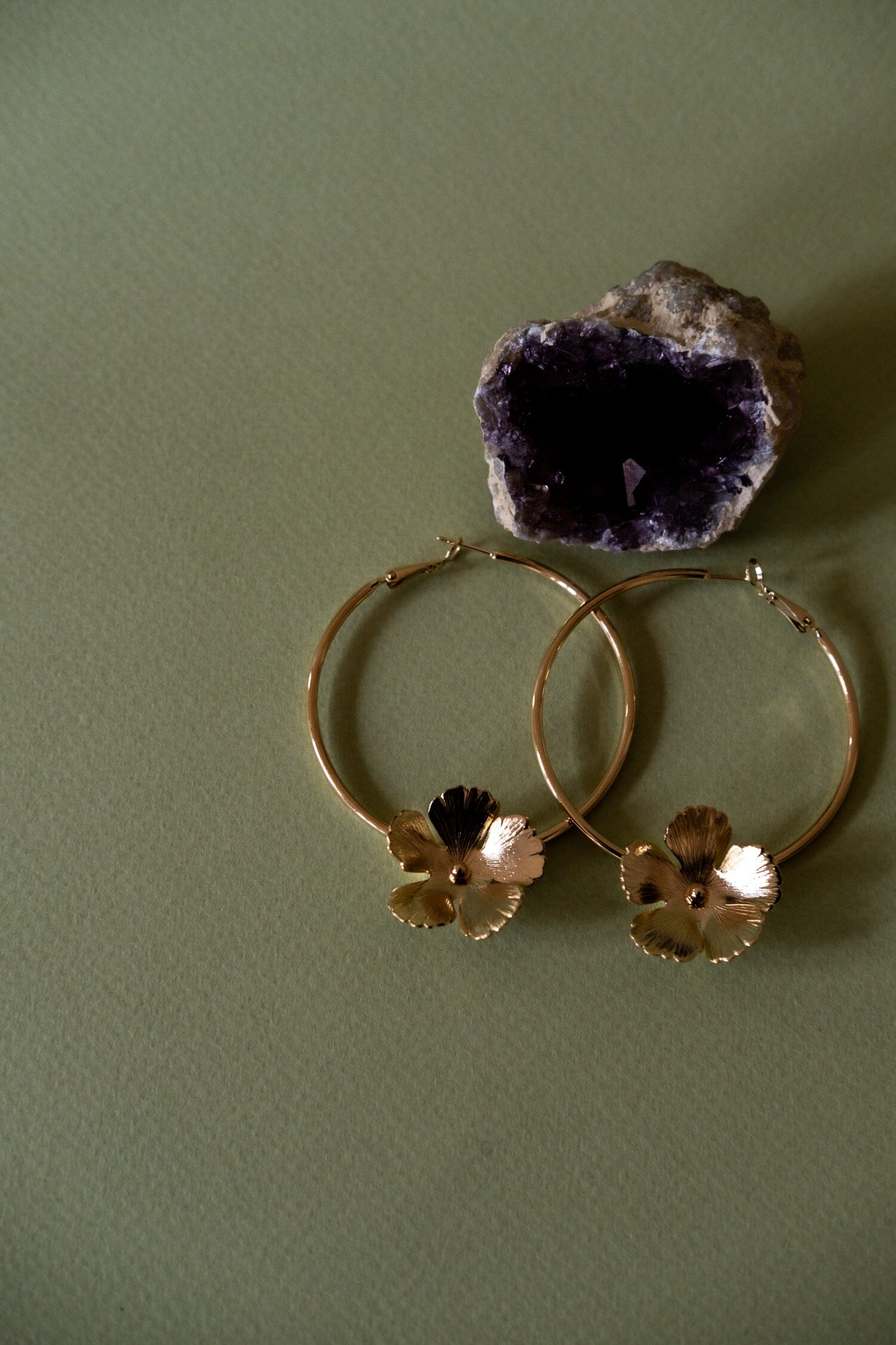 Créoles Orphée Or Fleurs Boucles d'Oreilles Monsieur Simone