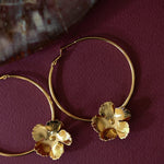 Créoles Orphée Or Fleurs Boucles d'Oreilles Monsieur Simone