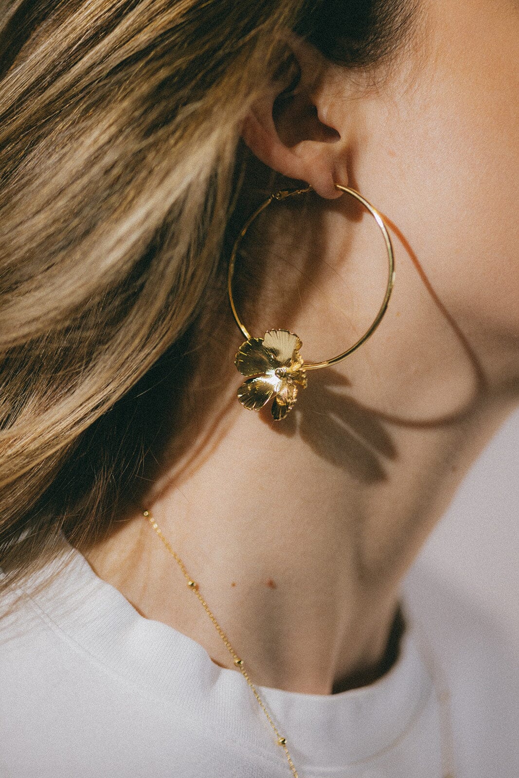 Créoles Orphée Or Fleurs Boucles d'Oreilles Monsieur Simone