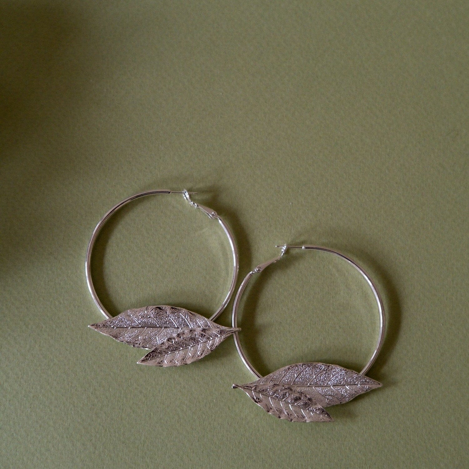 Créoles Thalie Argent Feuilles Boucles d'Oreilles Monsieur Simone