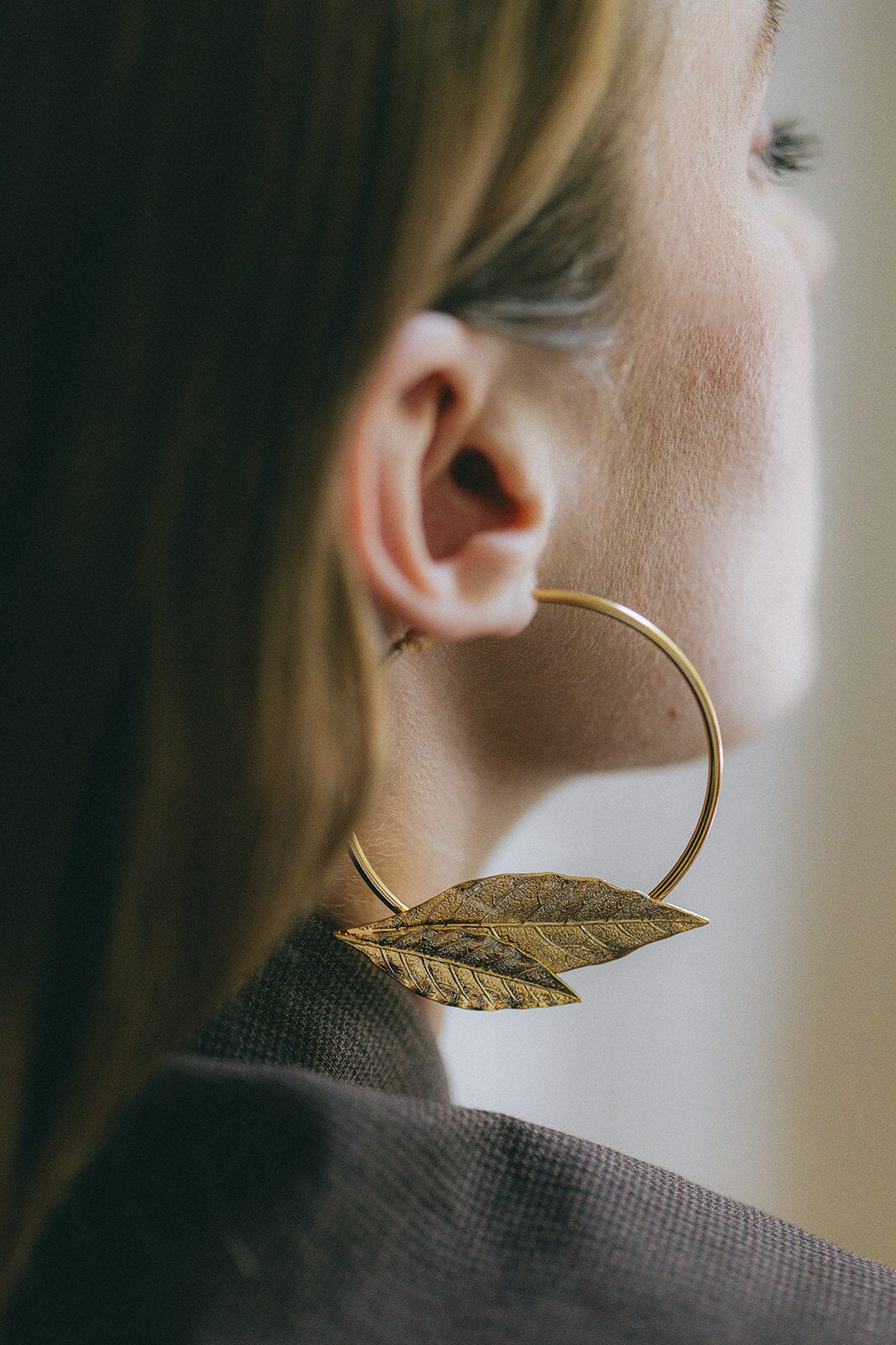 Créoles Thalie Argent Feuilles Boucles d'Oreilles Monsieur Simone
