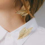 Créoles Thalie Argent Feuilles Boucles d'Oreilles Monsieur Simone