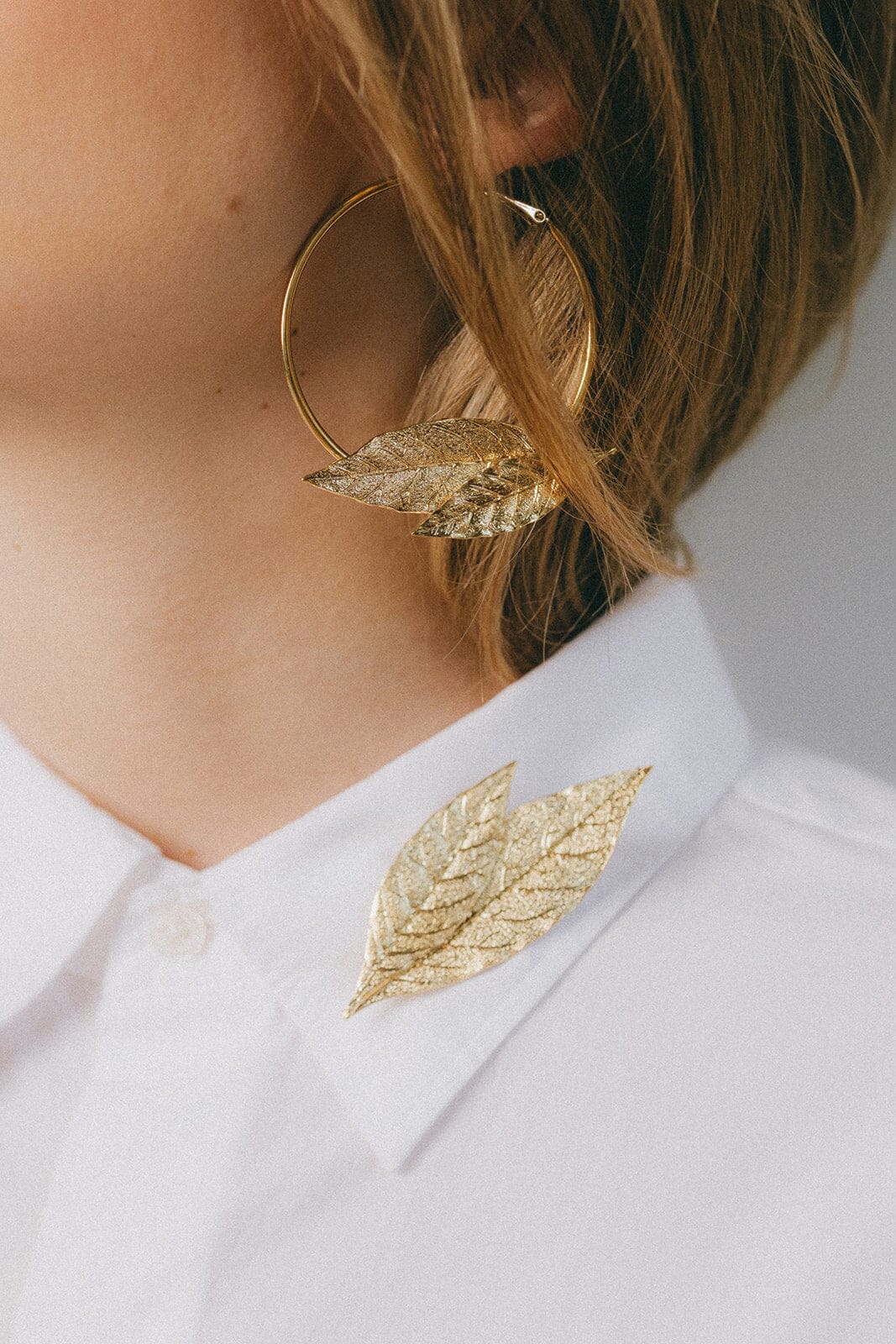 Créoles Thalie Argent Feuilles Boucles d'Oreilles Monsieur Simone