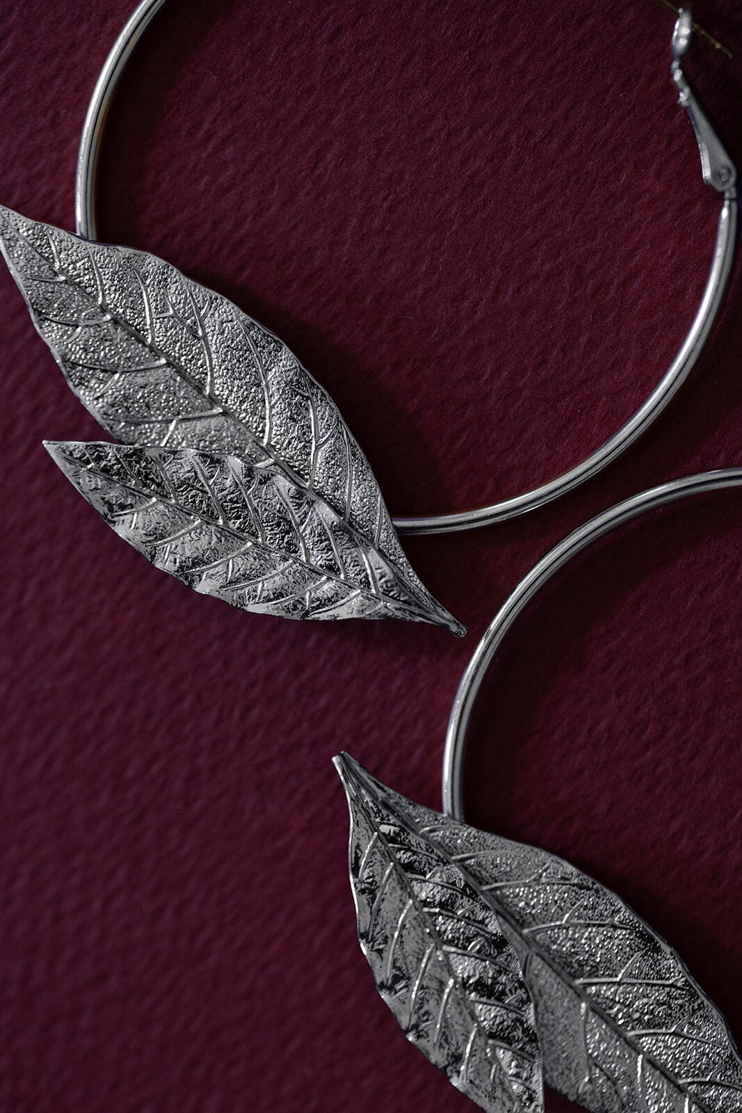Créoles Thalie Argent Feuilles Boucles d'Oreilles Monsieur Simone