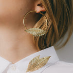 Créoles Thalie Or Feuilles Boucles d'Oreilles Monsieur Simone