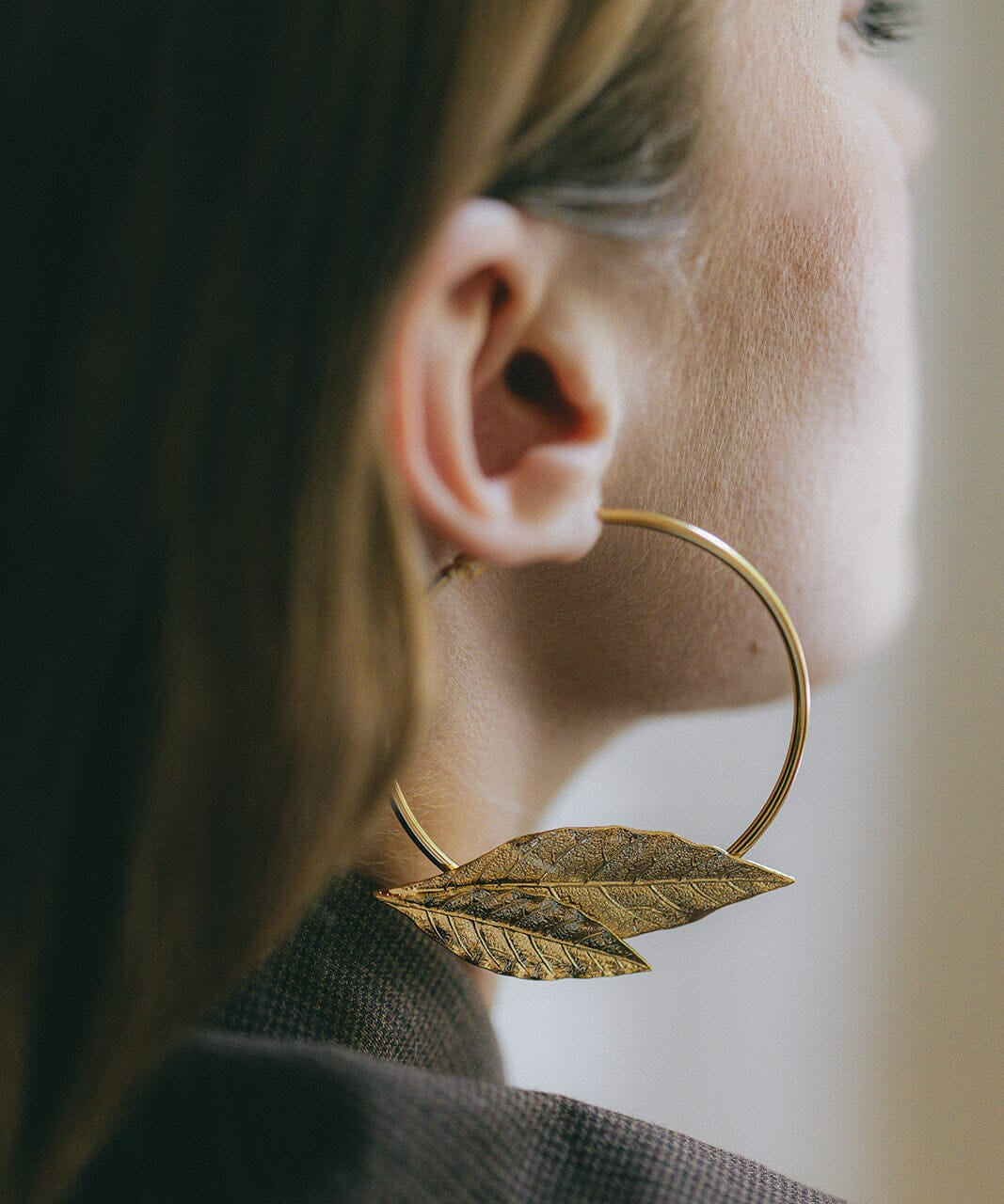 Créoles Thalie Or Feuilles Boucles d'Oreilles Monsieur Simone