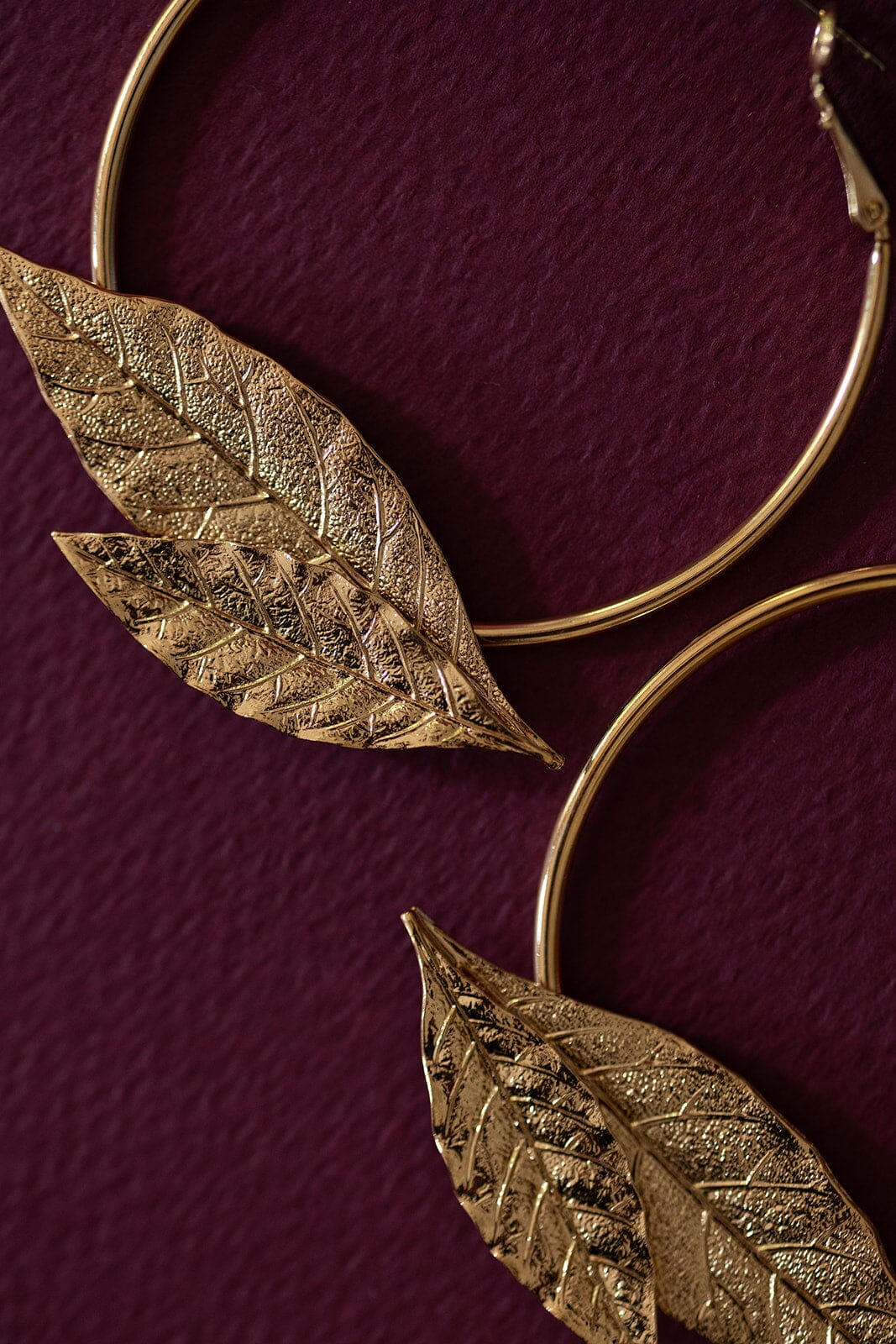 Créoles Thalie Or Feuilles Boucles d'Oreilles Monsieur Simone