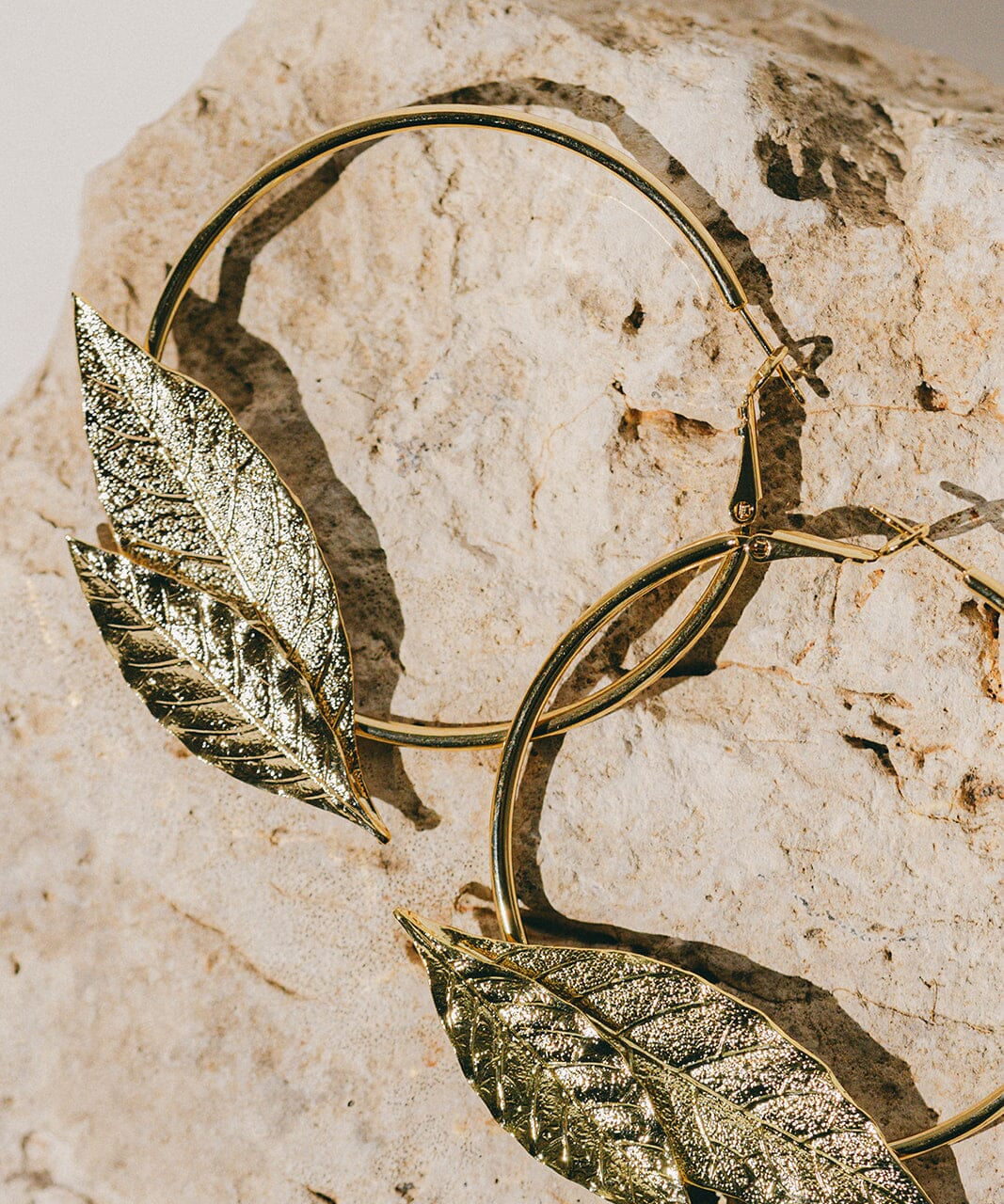 Créoles Thalie Or Feuilles Boucles d'Oreilles Monsieur Simone