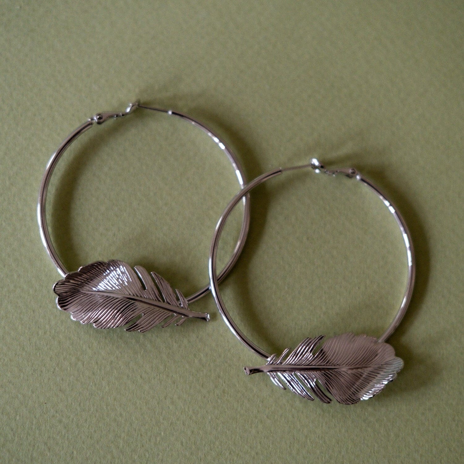 Créoles Zéphyr Argent Feuilles Boucles d'Oreilles Monsieur Simone