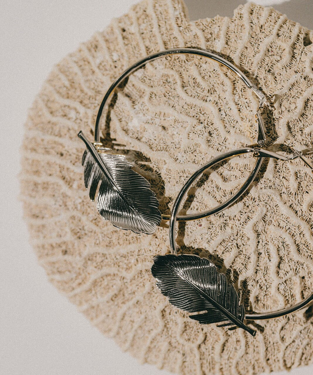 Créoles Zéphyr Argent Feuilles Boucles d'Oreilles Monsieur Simone