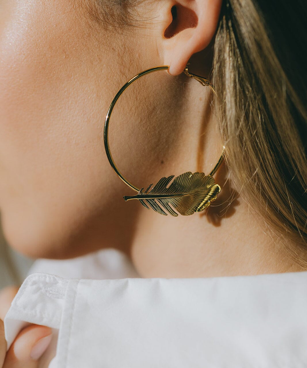 Créoles Zéphyr Argent Feuilles Boucles d'Oreilles Monsieur Simone