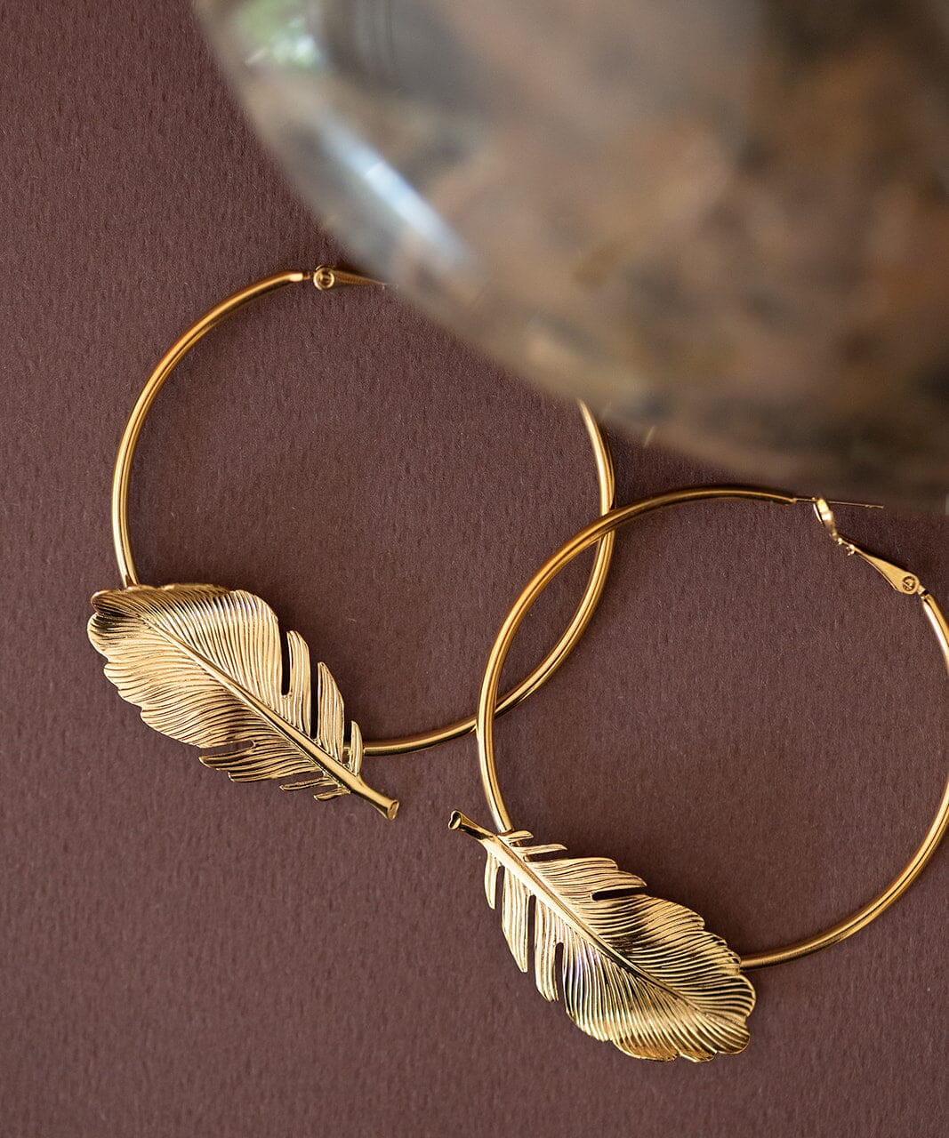 Créoles Zéphyr Or Feuilles Boucles d'Oreilles Monsieur Simone
