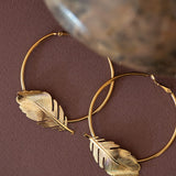 Créoles Zéphyr Or Feuilles Boucles d'Oreilles Monsieur Simone