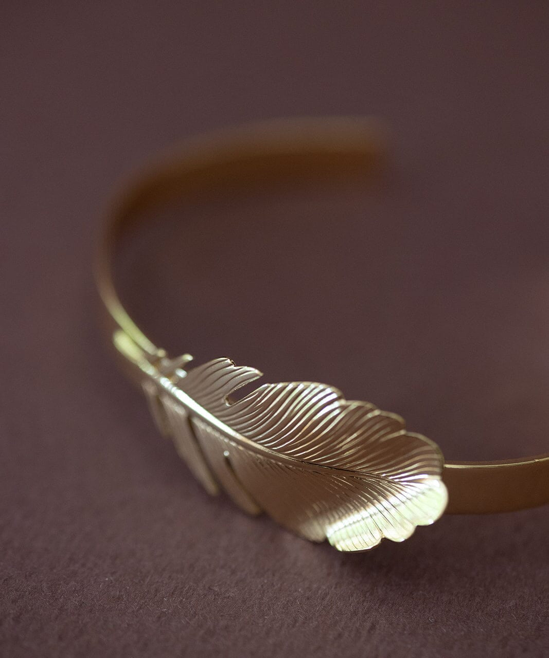 Jonc Zéphyr Or Feuille Bracelets Monsieur Simone