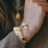 Jonc Zéphyr Or Feuille Bracelets Monsieur Simone
