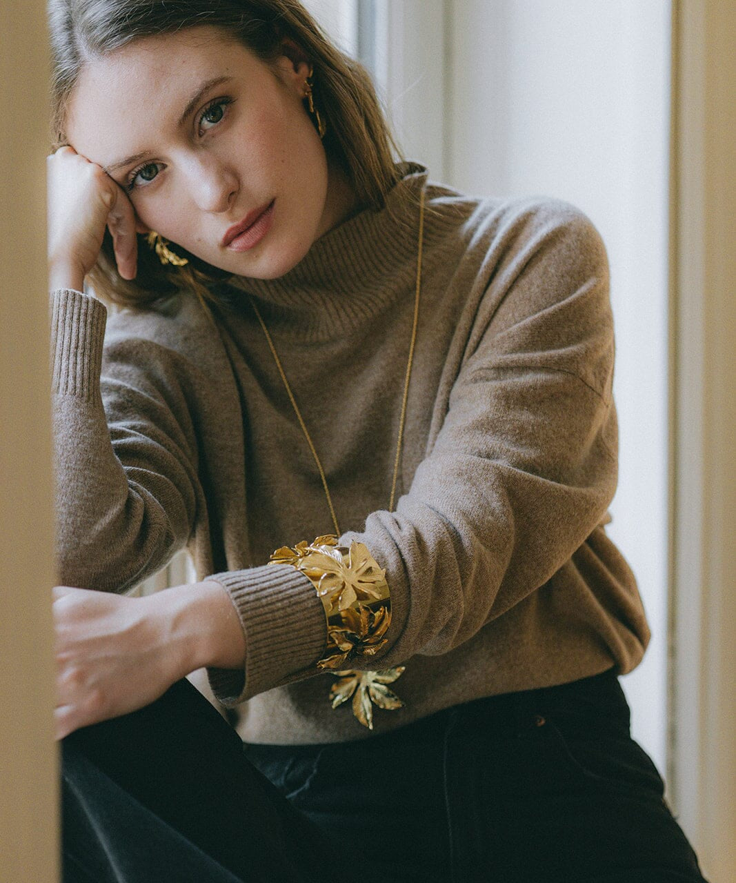 Manchette Chloris Argent Fleurs Bracelets Monsieur Simone