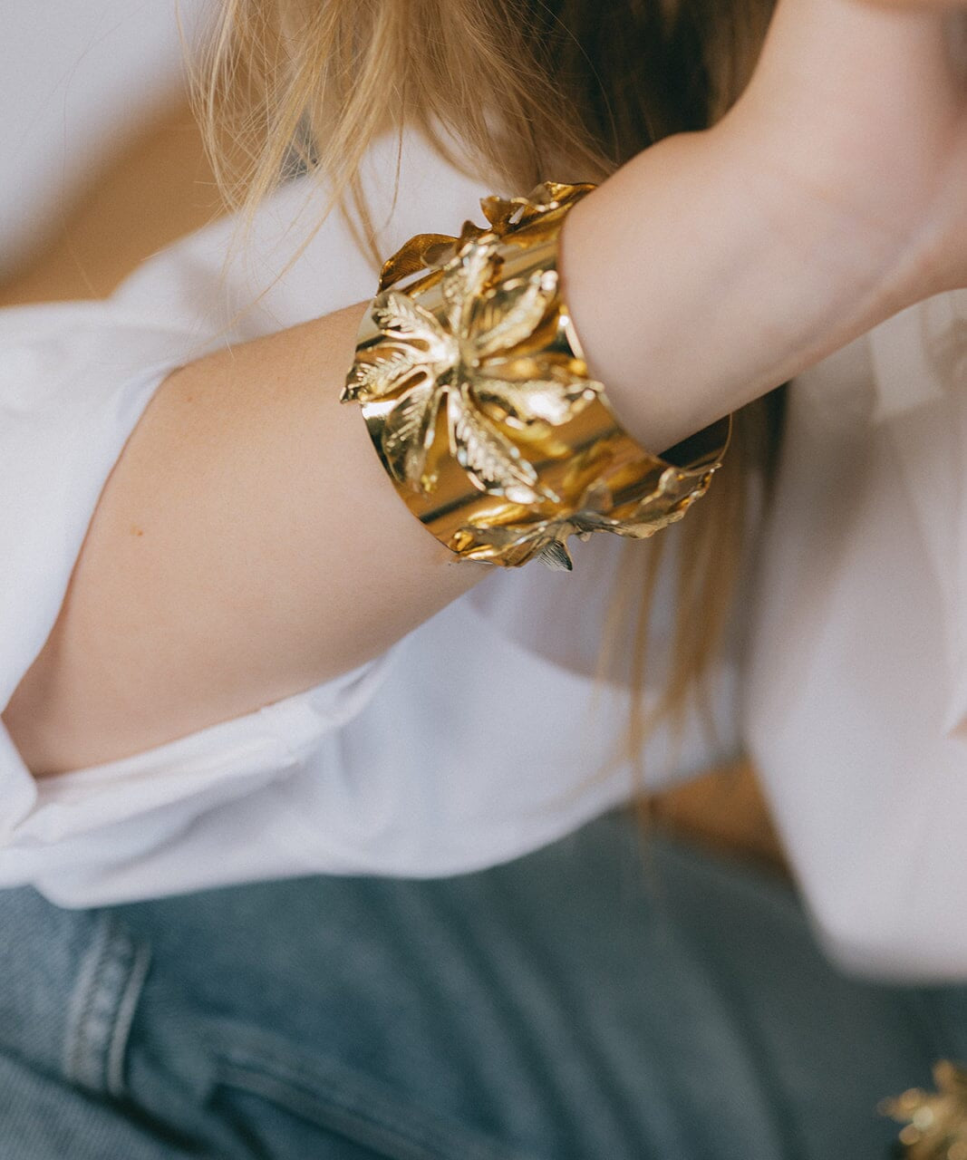 Manchette Chloris Or Fleurs Bracelets Monsieur Simone