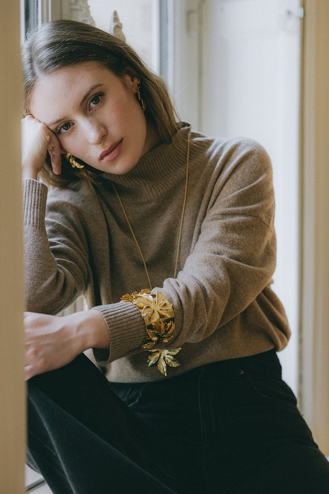 Manchette Chloris Or Fleurs Bracelets Monsieur Simone