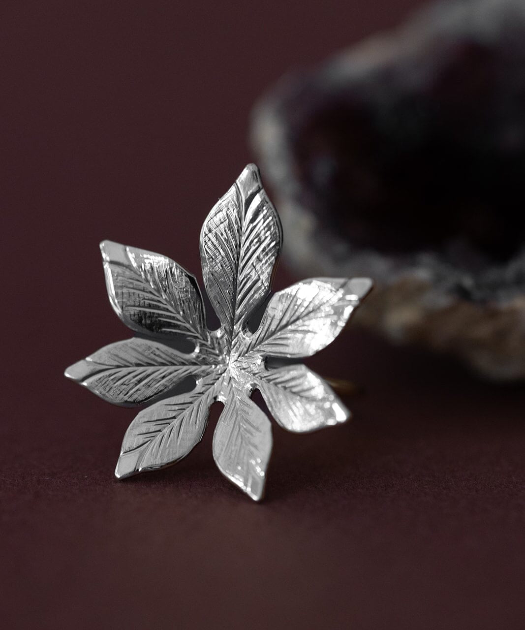 Maxi Bague Chloris Argent Fleur Ajustable Bagues Monsieur Simone