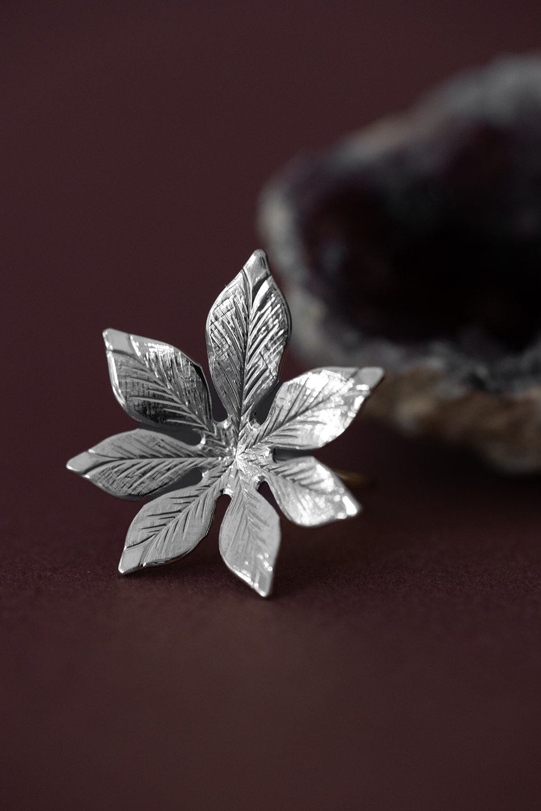 Maxi Bague Chloris Argent Fleur Ajustable Bagues Monsieur Simone