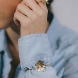 Maxi Bague Chloris Argent Fleur Ajustable Bagues Monsieur Simone