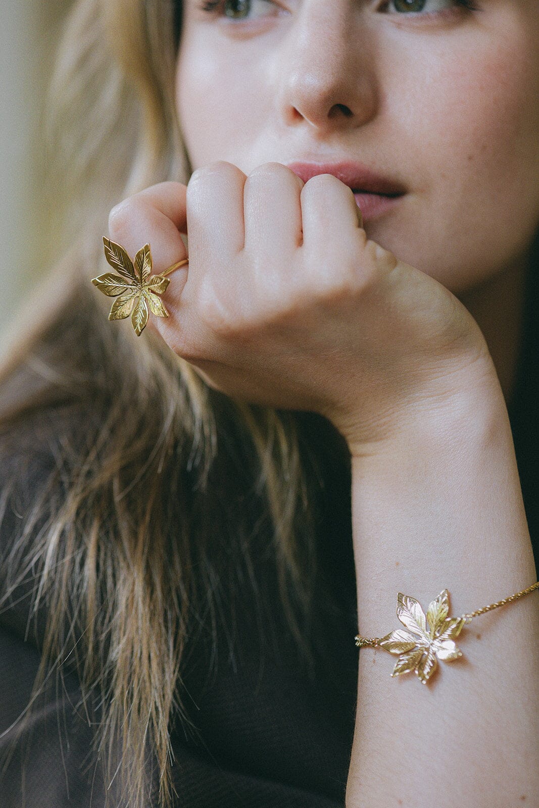 Maxi Bague Chloris Argent Fleur Ajustable Bagues Monsieur Simone