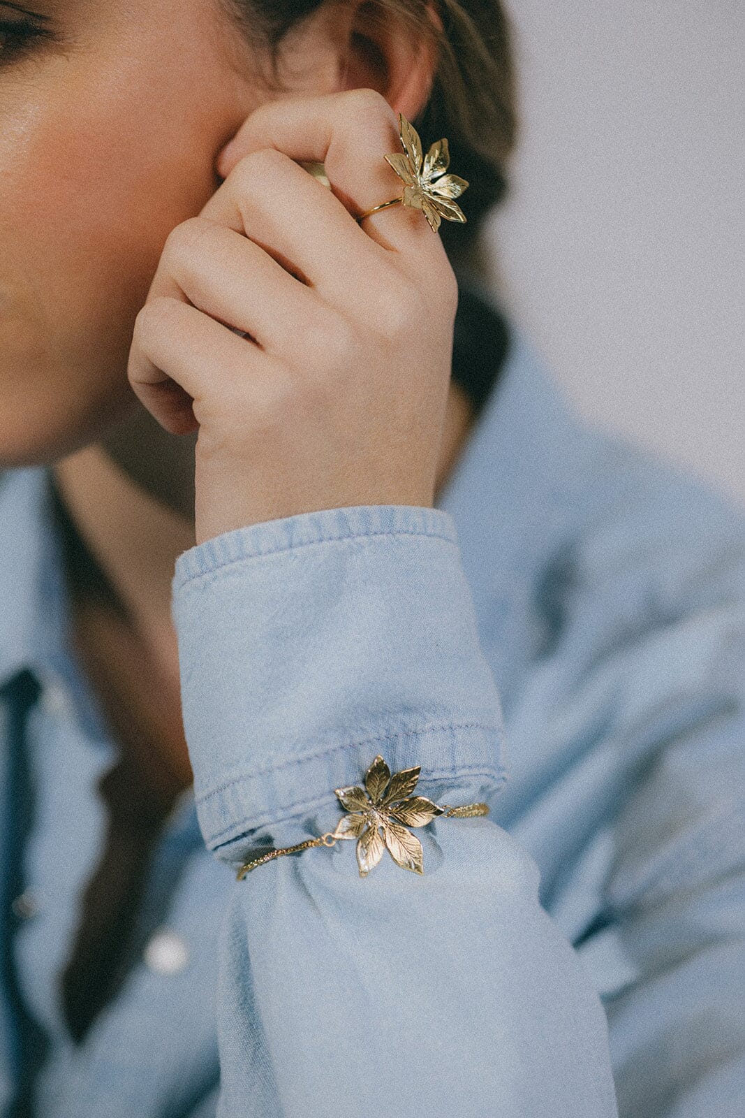 Maxi Bague Chloris Or Fleur Ajustable Bagues Monsieur Simone