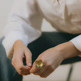 Maxi Bague Gaïa Argent Fleur Ajustable Bagues Monsieur Simone