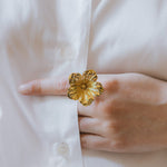 Maxi Bague Gaïa Argent Fleur Ajustable Bagues Monsieur Simone