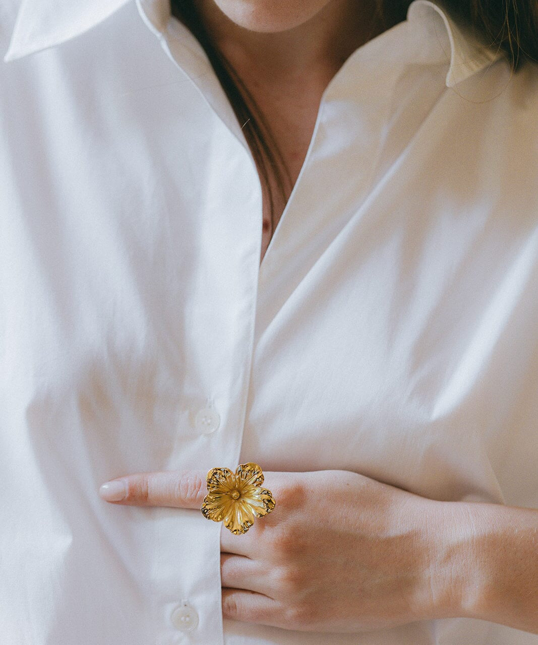 Maxi Bague Gaïa Or Fleur Ajustable Bagues Monsieur Simone