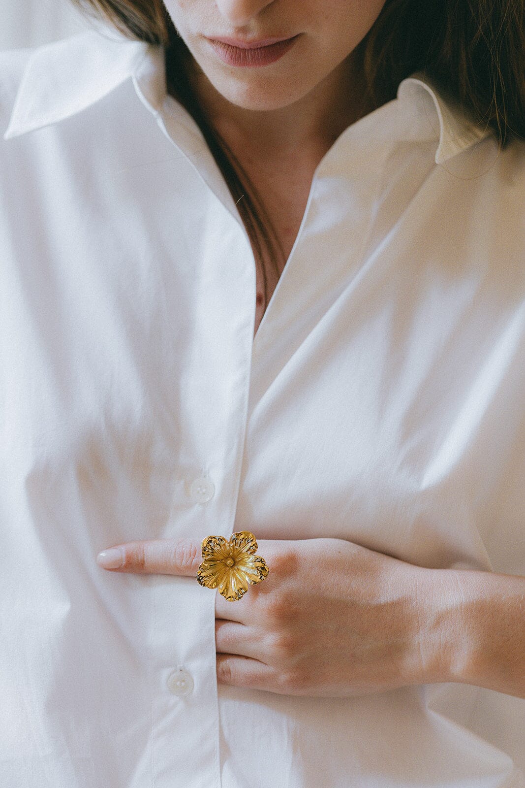 Maxi Bague Gaïa Or Fleur Ajustable Bagues Monsieur Simone