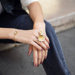 Maxi Bague Gaïa Or Fleur Ajustable Bagues Monsieur Simone