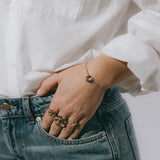 Maxi Bague Héra Or Feuille Ajustable Bagues Monsieur Simone