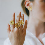 Maxi Bague Héra Or Feuille Ajustable Bagues Monsieur Simone