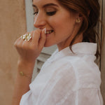Maxi Bague Héra Or Feuille Ajustable Bagues Monsieur Simone