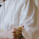 Maxi Bague Héra Or Feuille Ajustable Bagues Monsieur Simone