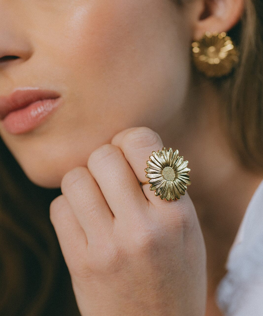 Maxi Bague Maïa Argent Fleur Ajustable Bagues Monsieur Simone